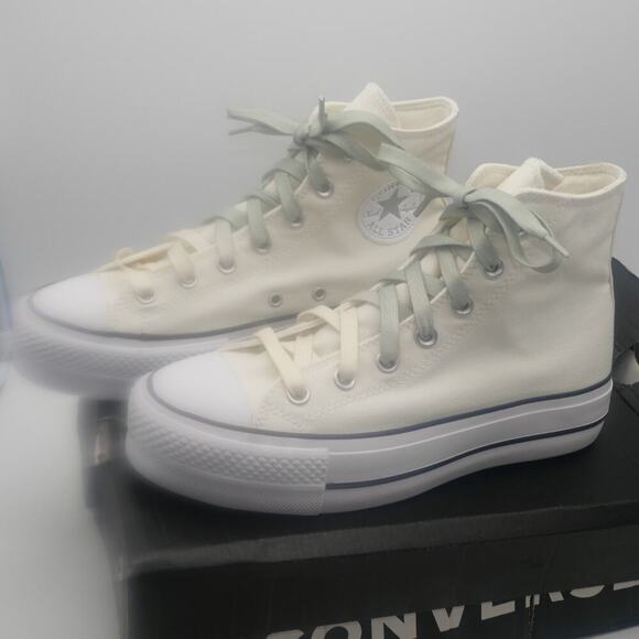 NEW Converse Chuck Taylor Women's 8 Lift Platform Ombre High Top Egret Cream - Picture 6 of 11